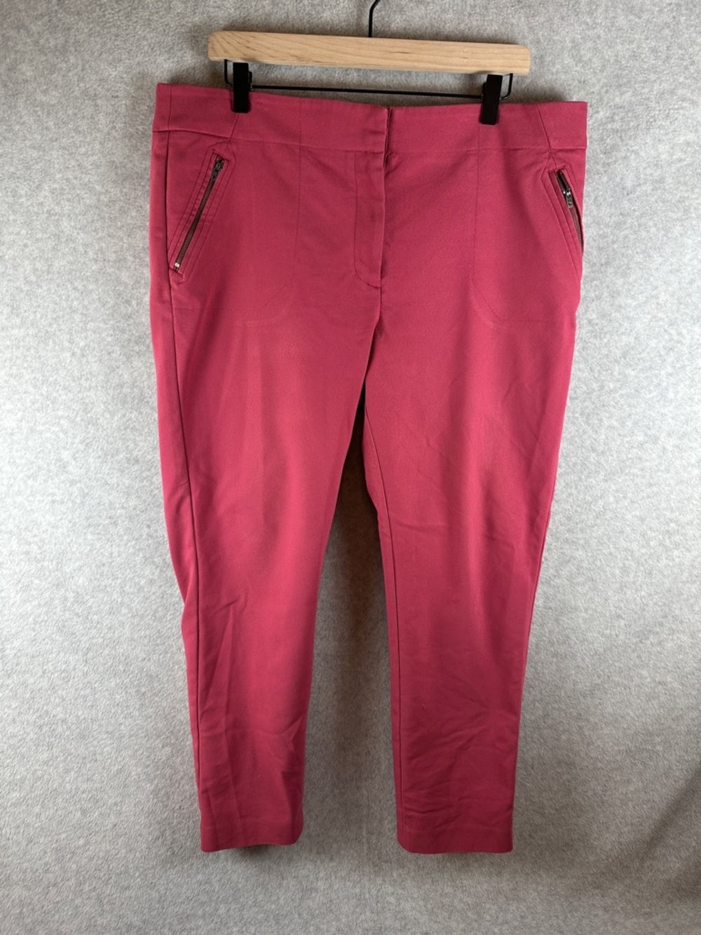 LOFT Deep Pink Raspberry Ankle Crop Pants Women's Plus Sz 14